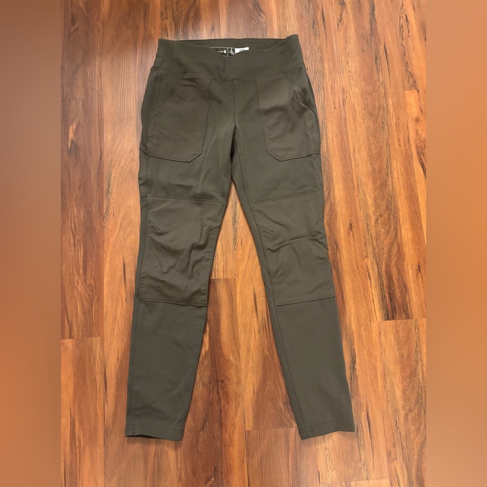 Women’s Carhartt Dark Olive Fitted Utility Stretch Pants